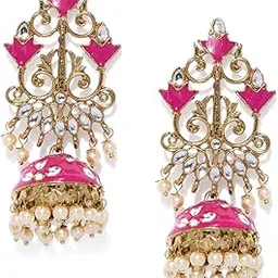 zaveri pearls Beautifully Enamelled Traditional Jhumki Earring For Women-ZPFK8850-picture-30