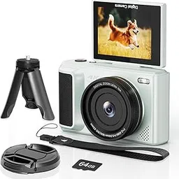 4K Digital Camera with 2.8" 180° Flip Screen for Vlogging - Camara Fotografica Compact Camera Easy Carry for Travel |16X Digital Zoom, 64GB SD Card, 1500MAh Battery 2-Hour Video Recording-White Y1-picture-13