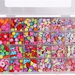 SYGA Beads for Kids Crafts Children's Jewelry Making Kit DIY Bracelets Necklace Hairband and Rings Craft Kits Birthday for 4, 5, 6, 7-Year-Old Little Girls-Multicolor (DIYBeadsSet-8)-picture-36