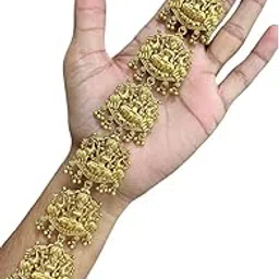 KGR Splash 7 layer Lakshmi Deisgn Plain Gold Plater Plain Gold Beads Hangings Medium Jada Billai For Hair-image-13