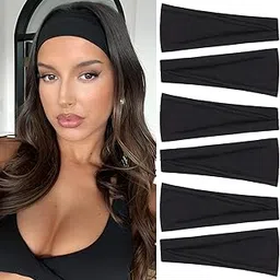 ruiyok Black Headbands for Women,Non Slip Head Bands Hair Accessories for Securing Hair,6 Pack Elastic Hairbands for Yoga Workout Every Day-picture-41