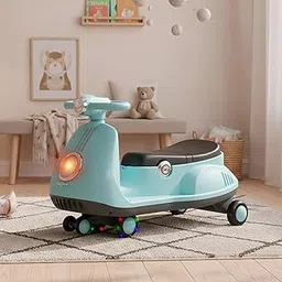 Baybee Gliddo Baby Swing Car for Kids with LED Lights & Music | Twister Push Rideons with 360° Steering, Storage & Wide Seat | Wiggle Ride on Baby Car | Magic Cars for Kids 3+ Years Boys Girls (Blue)-picture-10