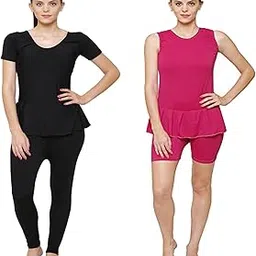 R LON Lycra Swimming Suits for Women and Girls One-Piece Swimsuits (Pack of 2)a7-image-33