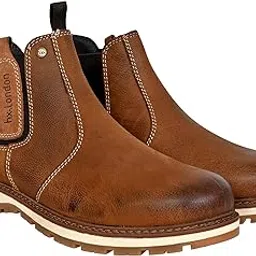 hx london Leather Round Toe Mid Top Chelsea Boots-picture-44