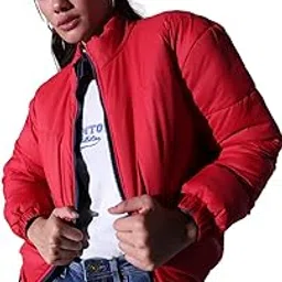 hubberholme Women Black reversible Puffer Jacket Oversized Stand Collar Jackets HHWJKW23005_BK_S-picture-10