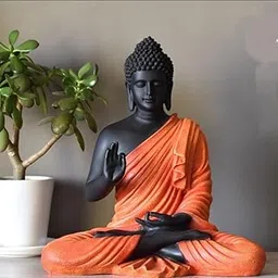 GM Art Decors 2 Feet Buddha Statue for Home Decor Big Size Idols Living Room Door Entrance Decoration Items Decorative Showpiece, Decor Items for Home and Office 2FT Fibreglass, Buddha (Orange)-picture-17