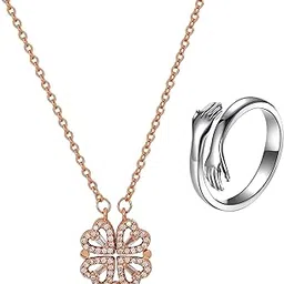 salty Anti Tarnish Radiant Love Gift Box | Necklace & Ring Jewellery Set for Women | Latest Stylish Minimal Jewelry Sets | Modern Design Aesthetic Accessories | Gifts for Mother's Day-picture-32