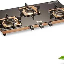 URBAN CHEF 3 Burner Gas Stove Glass Top | 2 Years Warranty, ISI Certified | 3 Burners, Gas Chulha, 360° Nozzle, LPG Ready & PNG Compatible (Rose Gold PVD Coat)-picture-13