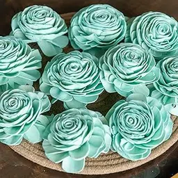 Flowers and Fillers || Blue Lagoon Sola Wood Rose Flowers (Pack of 10) | Natural Dried Flower | Eco-Friendly Flowers for Home, Office, Bedroom, Table Decoration and Craft Items Corner-picture-14