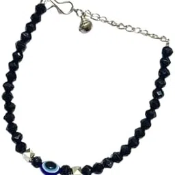 Stylish Black Beaded Evil Eye Anklet for Women and Girls – Adjustable Chain Anklet for Daily, Party-picture-24