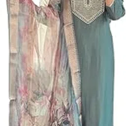 the 149 store Women’s Pista BSY Viscose Embroidered Kurta Set with BSY Viscose Pant & Printed Organza Dupatta-picture-48