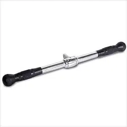 CITY BASTION Straight Press Down Cable Machine Attachment Bar with Rubber Handgrips & Revolving Hanger for Multi-Exerciser Tricep, Bicep, Sholder, Back-image-68