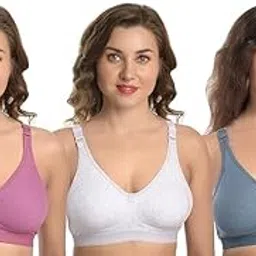 jd fashion Bra for Woman Cotton Blend Non Padded - Seamless t Shirt Bra for Women – Comfortable Fit Ideal for Everyday Wear Innerwear for Women Combo (Pack of 3)-picture-11