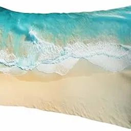 Outdoor Lumbar Pillows with Adjustable Band,Ocean Seaside Green Water Waves on Beach Waterproof Recliner Throw Pillow Chaise Lounge Cushion with Insert for Beach Graden, Coastal Sea Landscape 1 Pack-picture-21