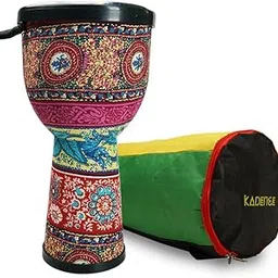 Kadence Djembe Drum 8" Fiber Skin, African Hand Carved Percussion Drum, With easy tuning brackets for beginners/professionals (8 Inch) (KAD-DJE-8)-picture-16