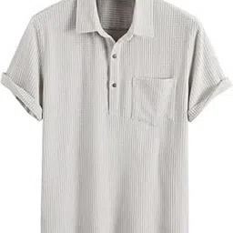 colorchakra Mens Waffle Knit Polo Tshirt Collar Knitted Shirt for Men M to 3XL-picture-51