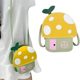 Bembika Kids Sling Bag - Trendy Crossbody Sling Backpack for Kids, Cute PU Material Mini Sling Bag for Children, Colorful Shoulder Bag for Girls, Stylish Small Sling Bag for Baby Girls-(Yellow Flower)-image-61