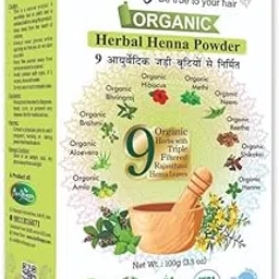 SatyaaVeda Organic Herbal Henna I Made with 9 Ayurvedic Herbs I Hair Color & Strengthening I No Chemical I For Women and Men I USDA Certified I 100 Gm-picture-21