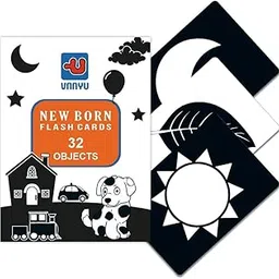 Vaayu New Born High Contrast Cards for Infant Children with 32 Objects, Black & White, Visual Stimulation and Sensory Development for Infants Ages 0-12 Months-picture-28