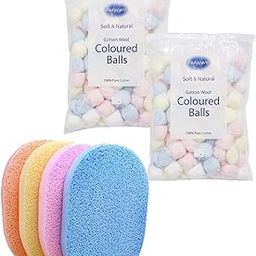 generic ( 50 x 2 ) 100 Pcs Cotton Balls Makeup Cotton Balls Degreasing Cotton Ball for for Face Cleansing & Makeup Removal Beauty Salon Home Use with 2 pcs Cleansing Sponges-picture-7