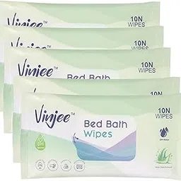 Adult Bed Bath Wipes | Count 50 | 10 Wipes x 5 Packs | With Aloe Vera, DM Water & Glycerine | pH Balanced | Alcohol & Parabens Free-picture-12