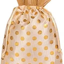 Women's Polka Dot Potli Bags for Return Gifts Wedding Gift for mom Potli Purse Gift Bags Fancy Potli bag Diwali Potli Karwachauth Potli – Red Polka 1kg Large size (25cm x 27cm)-image-81