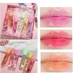 Elecsera Moisturizing Color Changing Liquid Lipsticks Transparent Peach Lip Oil fruity (Pack of: 6, 21.6 g) Multicolor-picture-15