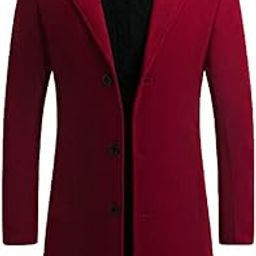 chroes Men's Trench Coat Slim Fit Notch Lapel Single Breasted Top Coat Winter Warm Cotton Business Long Jacket Overcoat-picture-37