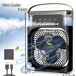 Portable Mini Air Cooler Fan, 9 inch, USB Powered, LED Display, Black-picture-55