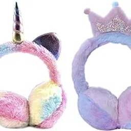 ZQBIEE Latest Unicorn and King Style Cute Winter & Outdoor Adjustable Ear Muffs Tie Dye for Girls and Women (UNICORN+KING)-picture-23
