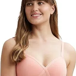 jockey FE40 Women's Wirefree Padded Super Combed Cotton Elastane Stretch Full Coverage T-Shirt Bra with Cross Over Fit and Adjustable Straps-picture-24