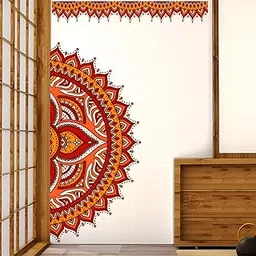 DECORAURA Half Mandala Design Art - Wall Stickers Self Adhesive Sticker 100x70 Cm (Pack of 1)-picture-25