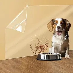 TIME TECHM Wall Protective Film | Clear Wall Protector Removable Contact Paper | Transparent Static Cling, Plastic Wall Protector for Trash Can, Chair Back, Furniture(15.7inx13ft)-picture-11