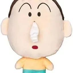 Cartoon Character Decorative Plush Tissue Box Cover, Soft Stuffed Doll Design, Yellow and White-picture-31