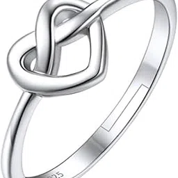 mars creations 925 Sterling Silver Adjustable Band Ring - Love Knot Design - Ideal Gift for Women on Valentine's Day & Mother's Day-picture-54