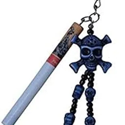 AK Store Plastic Cigarette with Danger Skull Head Design Keychain, Plastic Car Bike Men Gift Keyring (Multi Colors, Pack of 1)-picture-21