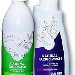 EcoSwachh 3R - Natural & Organic Fabric Wash and Dish Wash Combo | Utensil Cleaner | Fabric Conditioner | Dish Washer Gel | 500ml and 550ml | Soapnut & Shikakai-picture-45