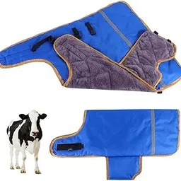 YAXSHIMU Fleece Lining Calf Blanket Extra Warm Clothes Calf Saver Coat with Flannel Liner for Keep Cow Warmming Thickened Windproof Blue 1Pcs-picture-24