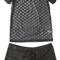 2 Pieces Men Elastic Clubwear Top & Short Set,Size M,L,XL XL|Clothing Shoes & Accessories | Mens Clothing | T-Shirts-image-20