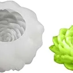 RKPM HOMES Succulent Flower Candle Mold I 3D Fondant Flowers Casting Silicone Scented Mould I for DIY Handmade Chocolate Ornament Cake Décor Aromatherapy Soap Resin Art Craft Making (RK-1070)-picture-10