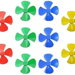 Toy Motor 4 Vanes Mini Fan Plastic Dc Motor Propeller Mini Fan Blade 4 Wing Propeller for DIY Projects, Kids Science Project 10 Sets-image-0