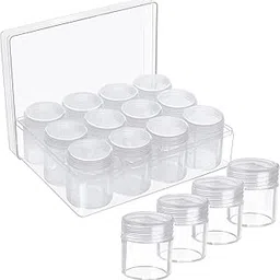 DARKNESS Clear Plastic Bead Storage Organiser Box - 12 Removable Compartment Containers with Lids for Diamond Dot Painting Beads, Jewellery, DIY Nail Art, Earrings, Glitter & Embroidery image 1