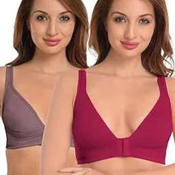 daisy dee Cotton Front Open/Closure Bra for Women's Sweat Absorbent Wireless Seamless T-Shirt Bra - NRIA-picture-45