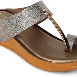 iconics Women Comfortable Wedge Heel Round Toe Slip On fashion Sandal for Party, Wedding and Casual Use-picture-24