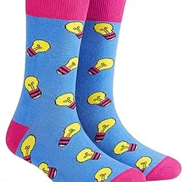 dynamocks Men's and Women's Combed Cotton Crew Length Socks (Pack of 1, Multicolour, Free Size)-picture-21