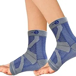 Neuropathy Pain Relief Cooling Compression Socks for Men & Women - Ecosync Ortho Bamboo Cotton Nano, Copper, Blue-gray, Best Rated, Open Toe, Injury Recovery.-image-49