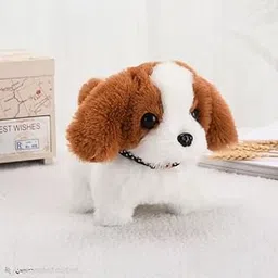 Hopping Walking Dog Toy with Sounds – Interactive Educational Puppy Toy for Babies & Kids; Wiggling Ears, Twitching Mouth & Nose; Fun Jumping & Walking Plush Pet Toy for Toddlers (White & Brown)-image-97