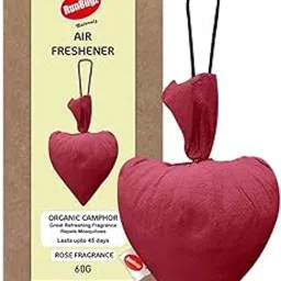 Runbugz Camphor Heart Pouch Rose Fragrance Air Freshener 60g for Car/Wardrobe/Bathroom & Room –100% Pure | Multipurpose Natural Chemical Free Air Freshener Pack of 1-picture-19