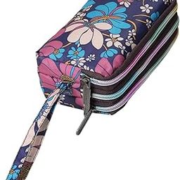 syga Women's Clutch Canvas Art Three-Layer Long Wallet Women's Handbag Large Capacity Key Coin Purse Casual Mobile Phone Bag-picture-24