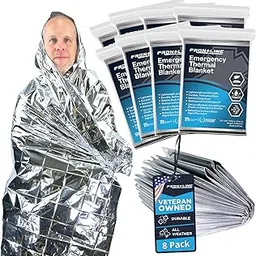 FRONTLINE Emergency Thermal Blankets Large 54" x 84" Mylar Blankets Survival Gear Camping Gear Emergency Space Blanket First Aid for Survival (8)-picture-10